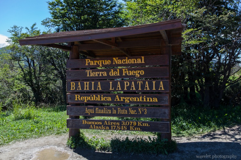 The end of the Panamerican Highway, Tierra del Fuego N. P.