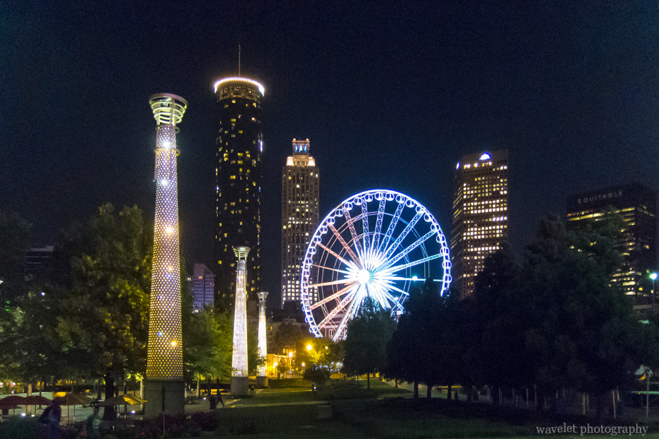 Centennial Olympic Park at night, Atlanta