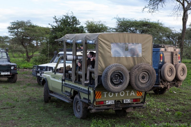 Photographer's jeep in Lake Ndutu