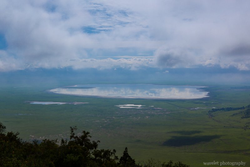 Overlook Lake Makat in Ngorongoro Crater from the north entrance