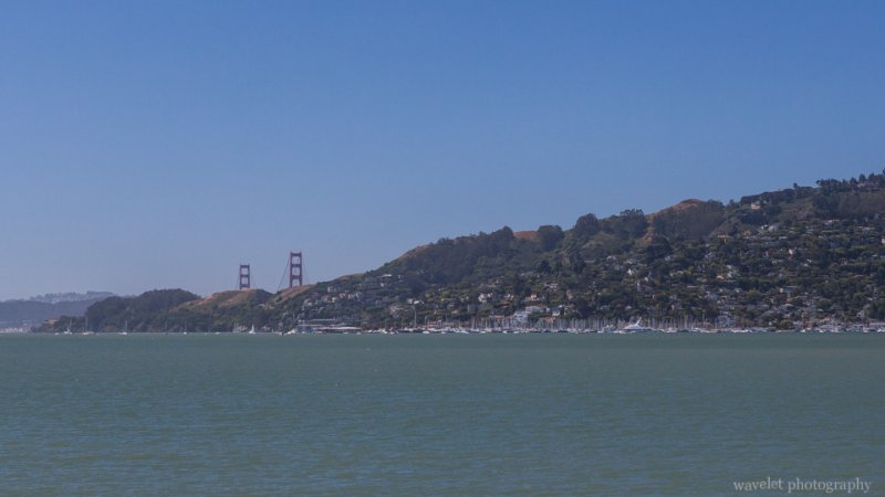 Overlook Richardson Bay and Golden Gate Bridge from Tiburon's Boardwalk