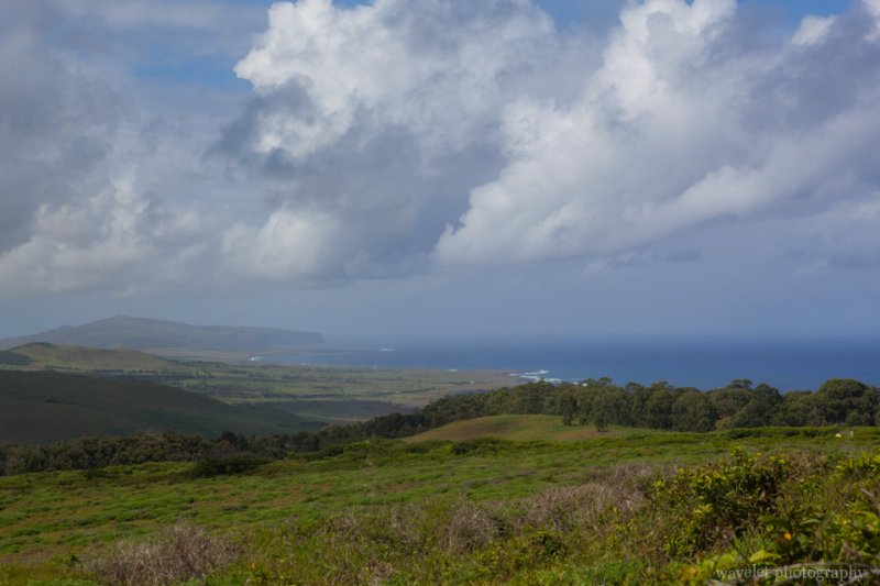 Overlook the southeast side of the island from Rano Kau, Easter Island