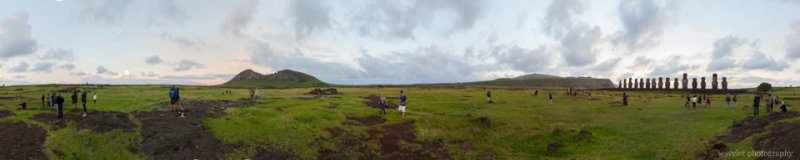 360 degree panorama of Ahu Tongariki and Rano Raraku