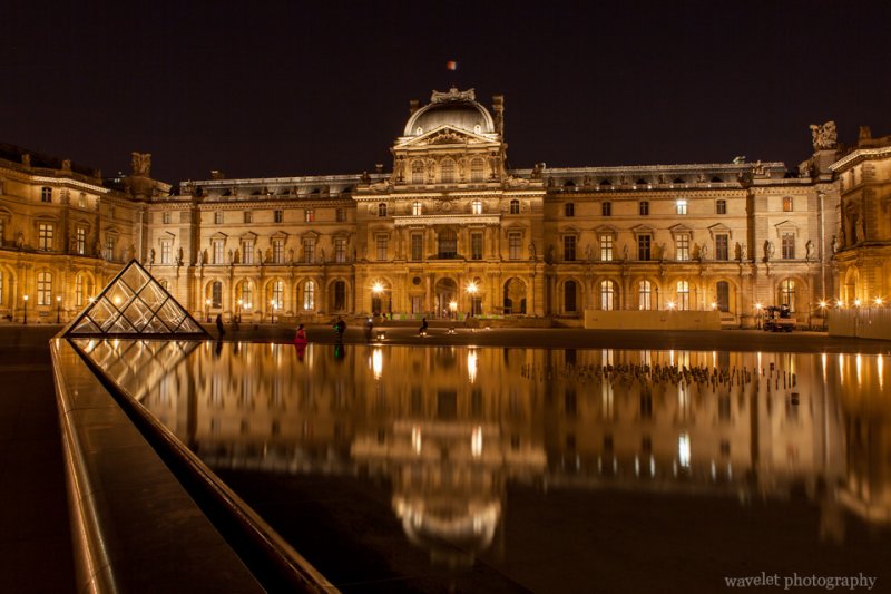 Palais du Louvre at night, Paris