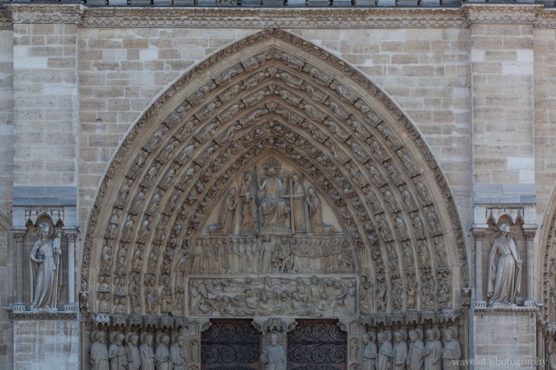 The tympanum of the central portal, the Portal of the Last Judgement, Notre-Dame de Paris
