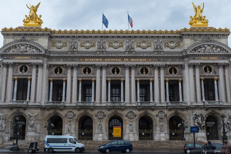 The façade of the Palais Garnier opera house, Paris