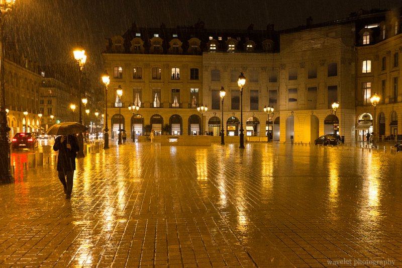 Place Vendôme in the rain, Paris