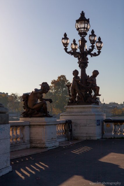 Lamp posts and statues on Pont Alexandre III, Paris
