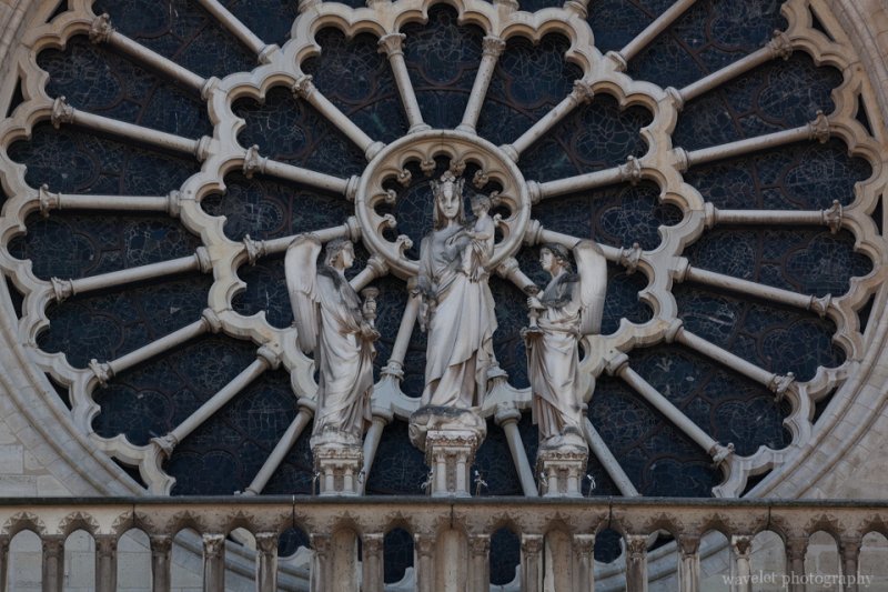 The rose window of the west façade of Notre-Dame de Paris
