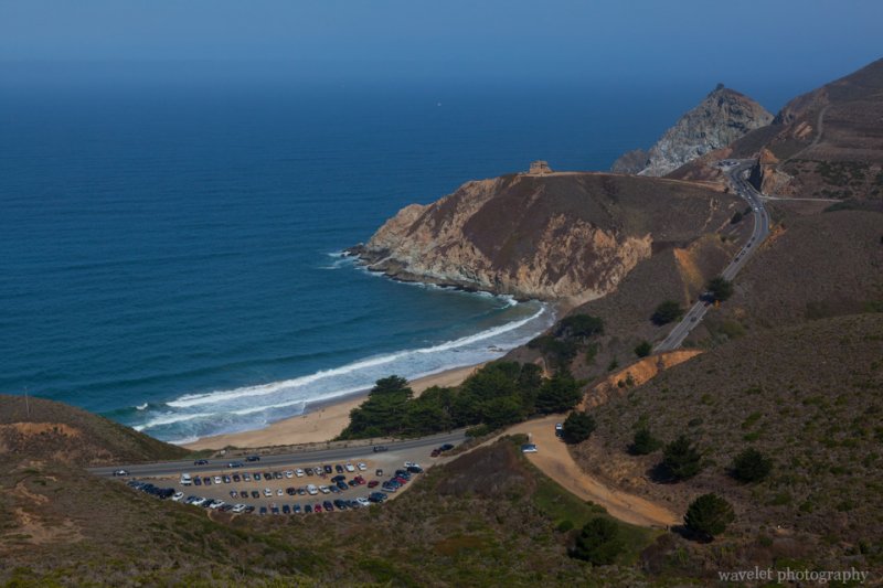 Overlook Gray Whale Cove State Beach from Montara Mountain