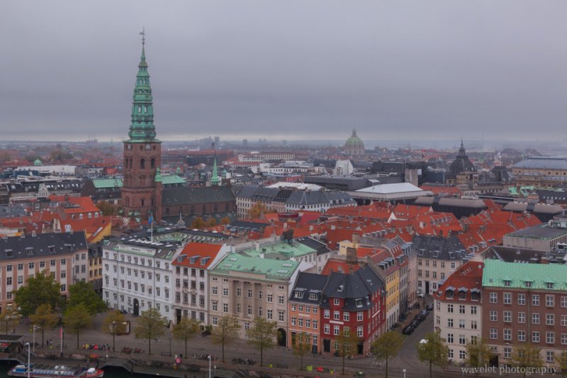 Overlook the city from the Tower of Christiansborg, Copenhagen