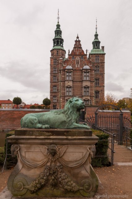 Lion statue in front of Rosenborg Castle, Copenhagen