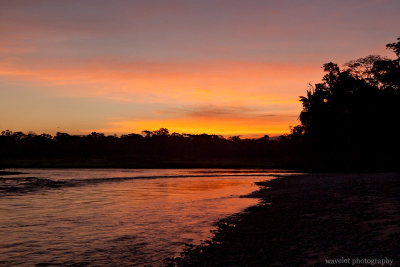 Sunset over the Tambopata River