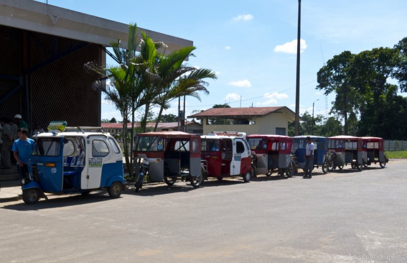 Motocarroes outside of Puerto Maldonado Airport