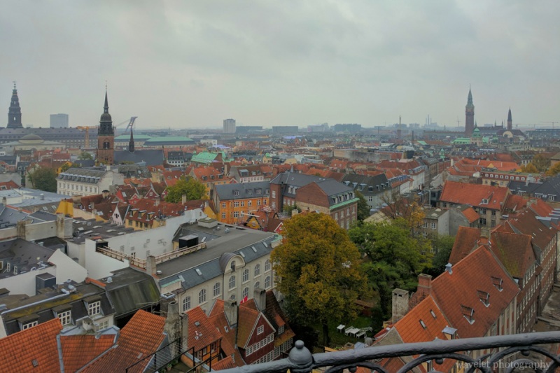 Overlook Copenhagen downtown from Rundetaarn, Copenhagen