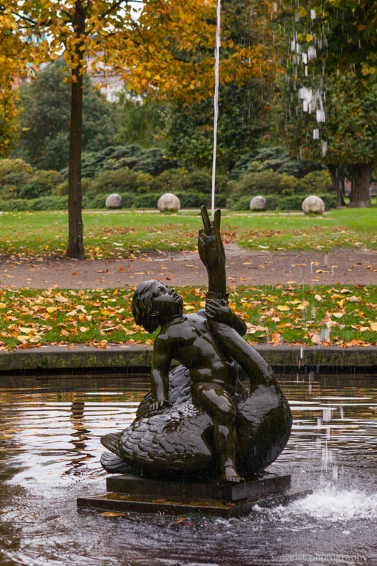 Boy on a Swan, a fountain in Rosenborg Castle Garden, Copenhagen