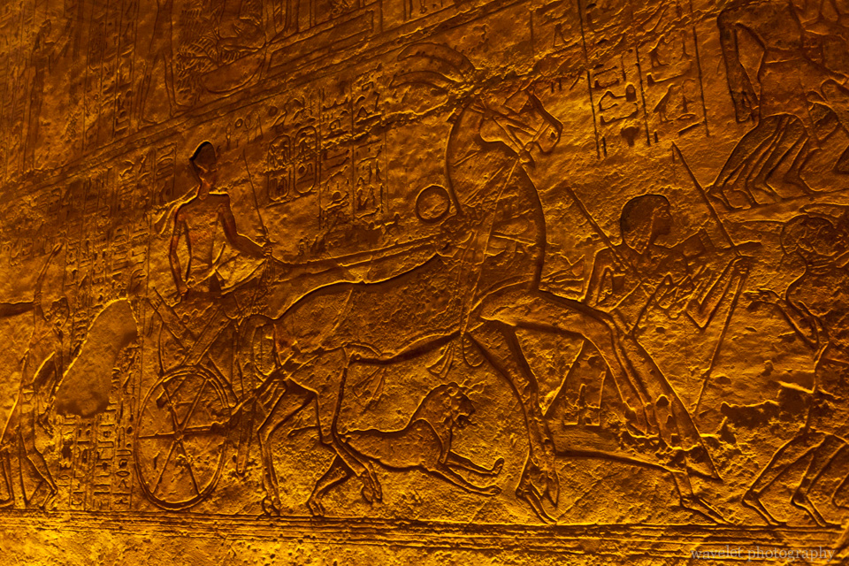 Reliefs about Ramesses\' military campaign in the Great Temple