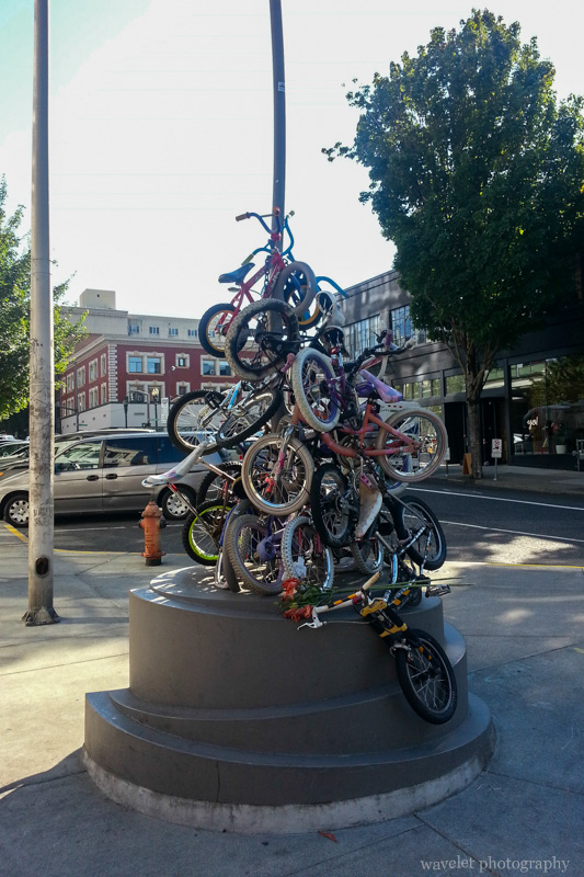 A bike sculpture, Burnside and 13th Av. intersection, Portland, OR
