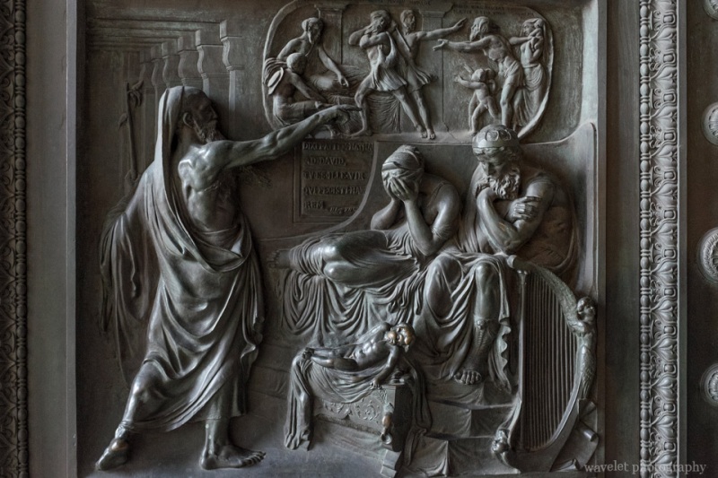 Reliefs on the bronze doors  of the Église de la Madeleine deplicting the Ten Commandments, Paris