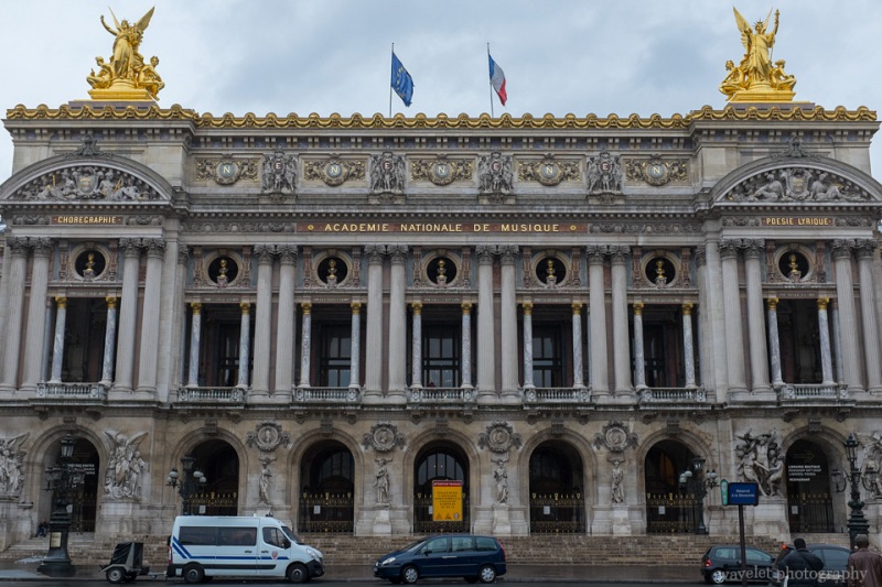 The façade of the Palais Garnier opera house, Paris
