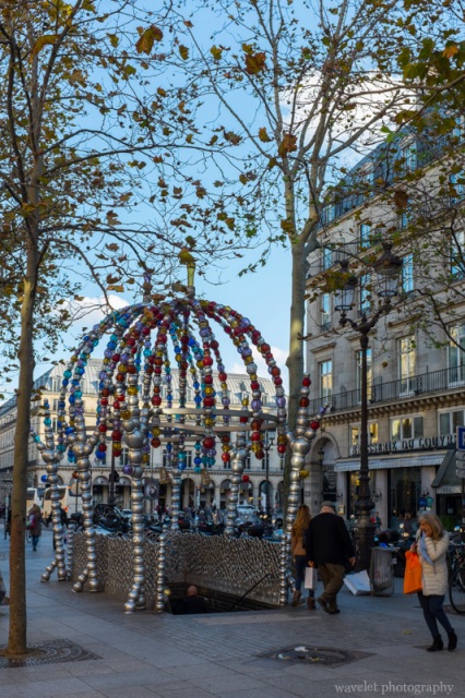 Metro station in Place Colette near Palais Royal, by Jean-Michel Othoniel, Paris