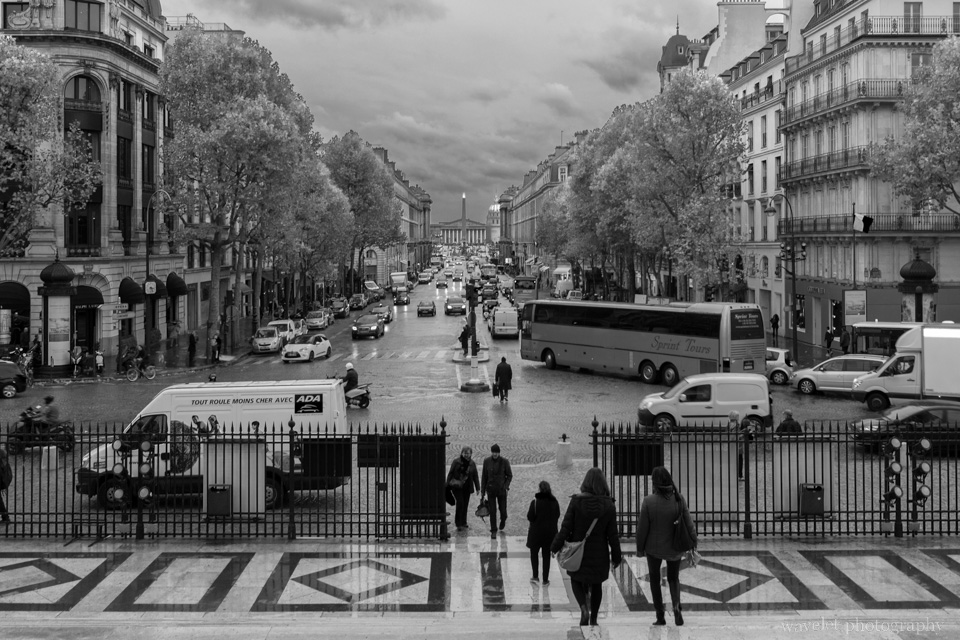 Overlook Place de la Concorde through Rue Royale from L\'église de la Madeleine, Paris