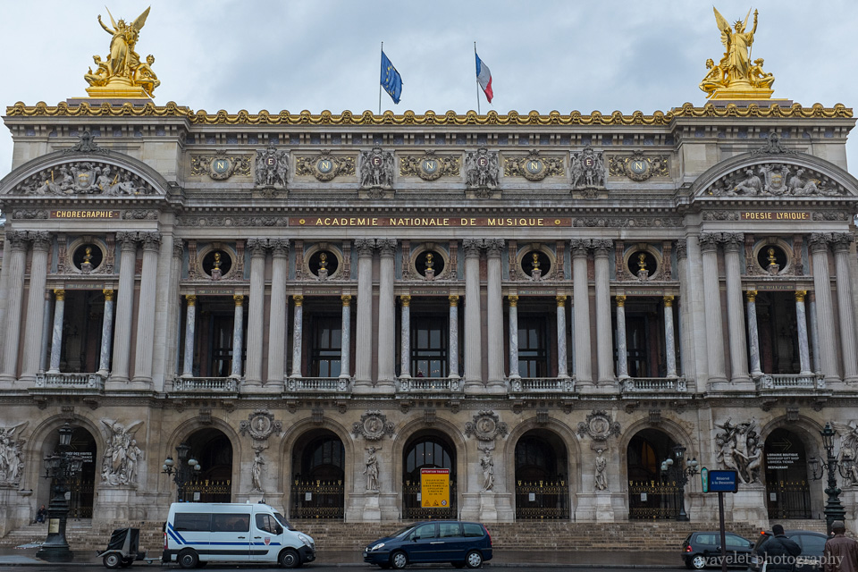 The façade of the Palais Garnier opera house, Paris