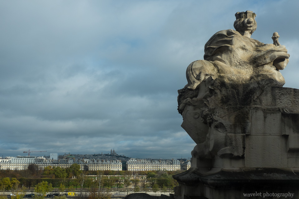 Overlook Jardin des Tuileries and Sacré-Cœur in the far background from Musée d'Orsay, Paris
