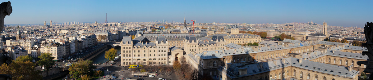 Overlook Paris from the tower of Notre-Dame de Paris