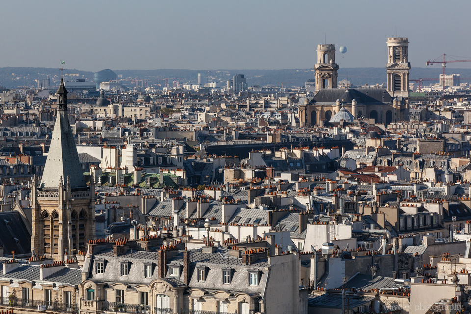 Rooftops of Left Bank and Église Saint-Sulpice, from Notre-Dame de Paris