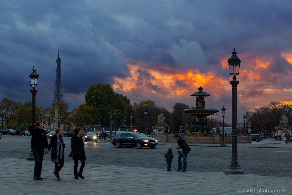 Place de la Concorde at dusk, Paris