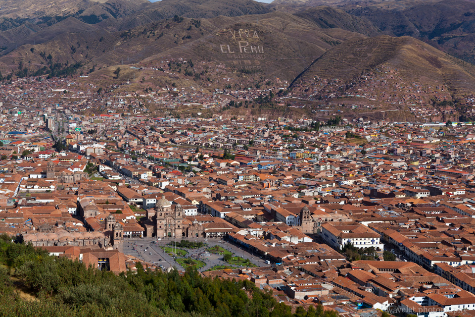 Overlook Plaza de Armas from Sacsayhuamán,  Cusco