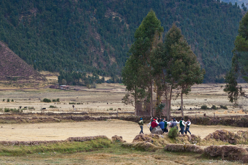 Students practicing dancing, Sacred Valley