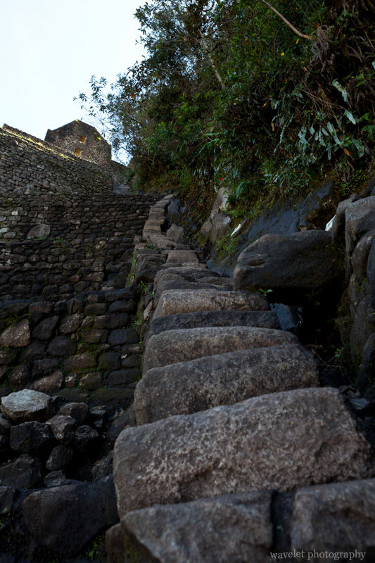 Steep Stair close to Peak of Huayna Picchu