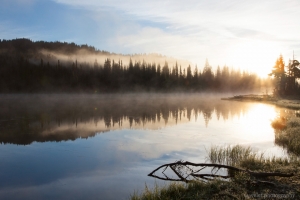 Sunrise over Reflection Lakes, Mt. Rainier