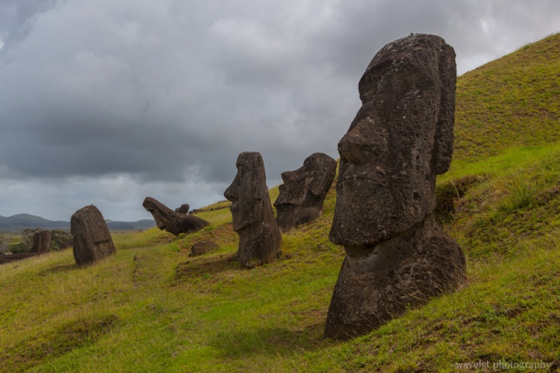 Rano Raraku, the main moai quarry, Easter Island