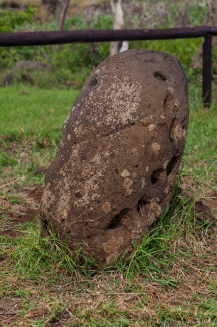 Pu O Hiro, used to attract fish by blowing through the holes, eastern coast, Easter Island