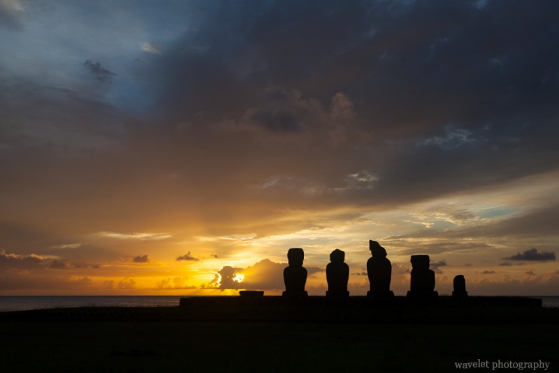 Ahu Tahai at sunset, Easter Island