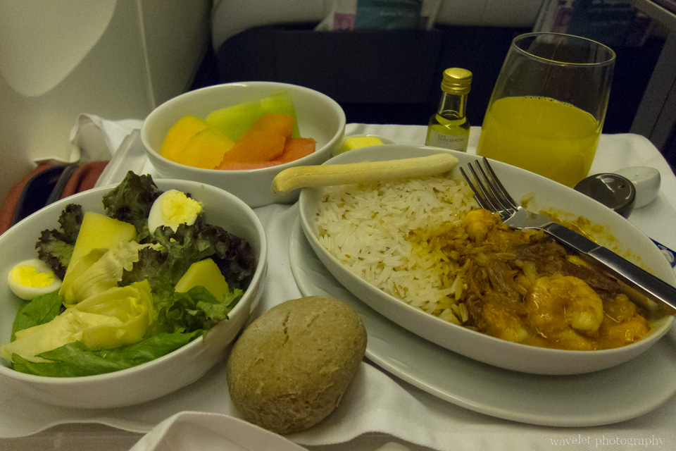 Business Class meal, from Papeete to Easter Island