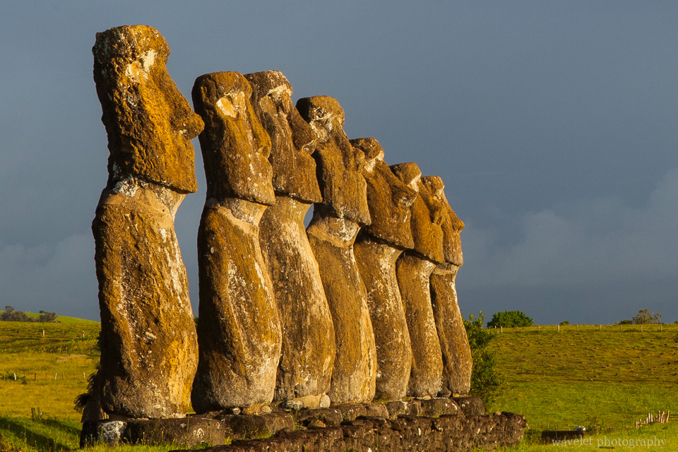 A closer look of Ahu Akivi, Easter Island
