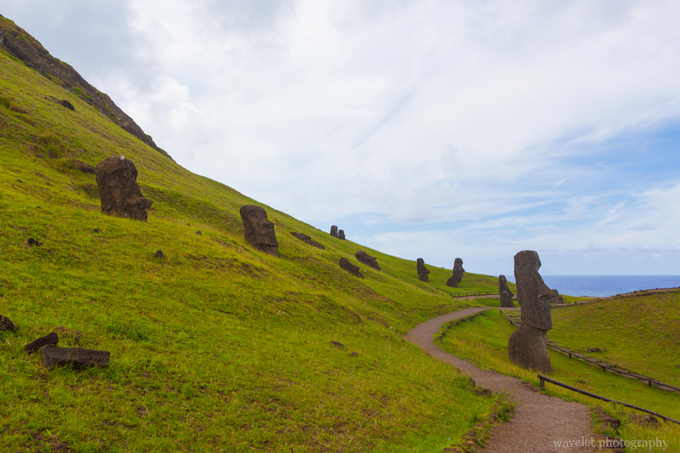 Rano Raraku, the main moai quarry, Easter Island