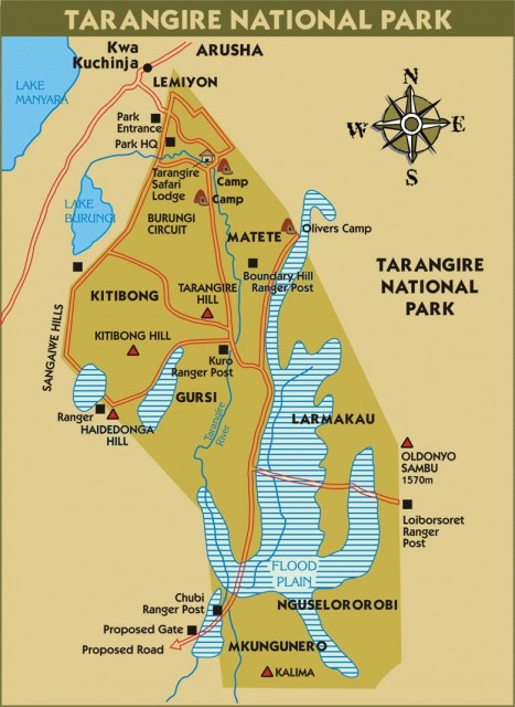 Tarangire National Park Map