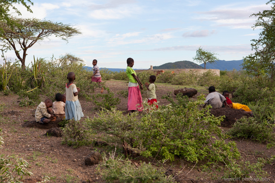Kids from the village followed us to the hill top, near Lake Eyasi