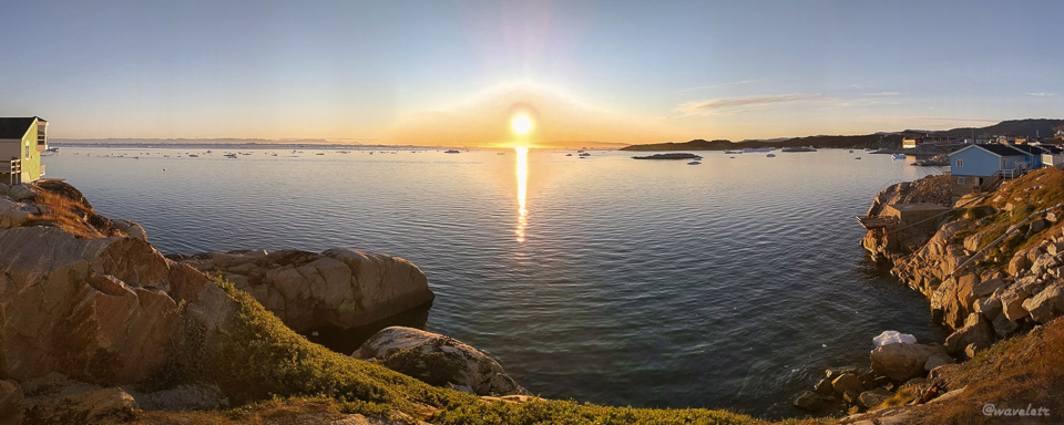 Midnight sun, Ilulissat, Greenland