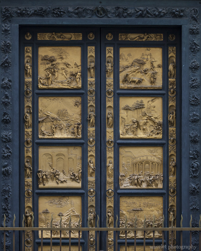 The bronze door of the Baptistry, Florence