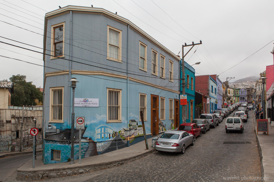 The colorful street at Cerro Concepción area, Valparaiso