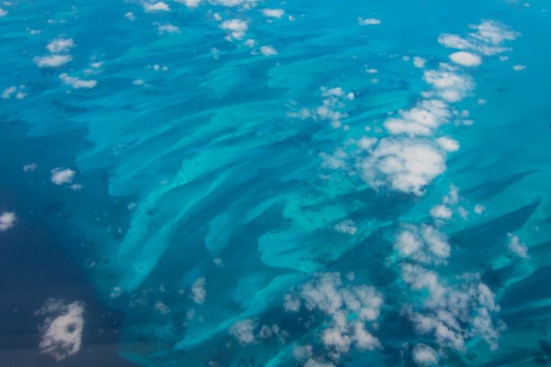 Flying over the Caribbean