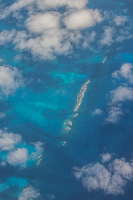 Flying over the Caribbean