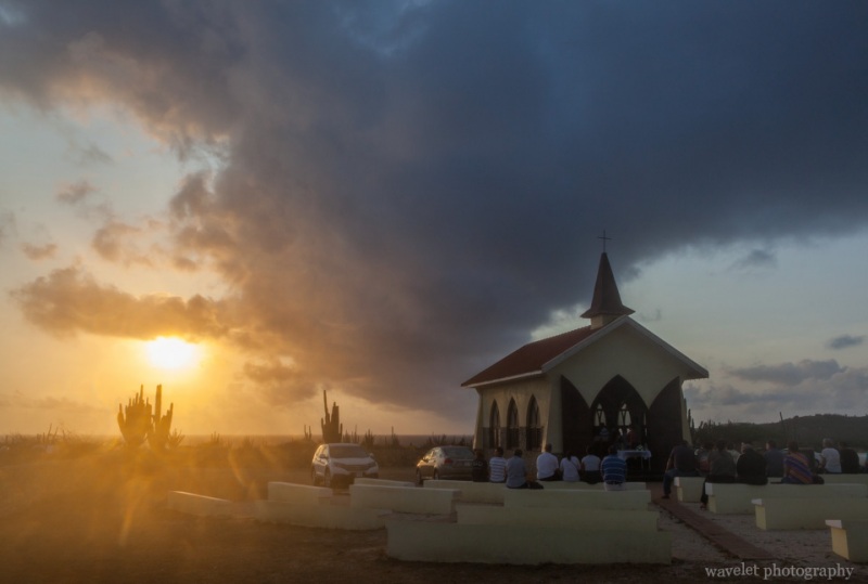 Sunrise behind Alto Vista Chapel