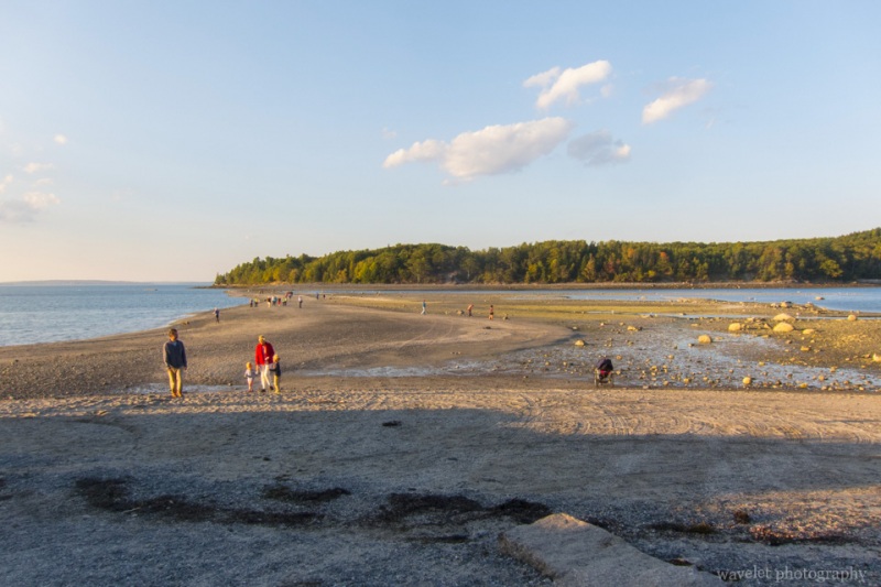 Pass from Bar Harbor to Bar Island during low tide, Acadia National Park, Maine